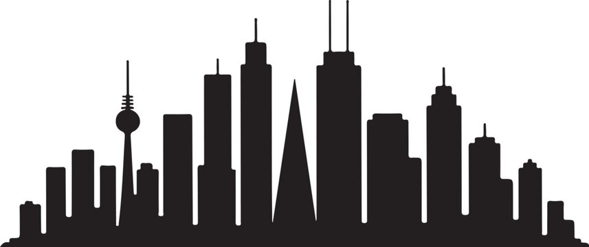 recommend clip art: Minimalist City Skyline Silhouette Vector  Trusted Urban Skyscraper Illustration for Architecture, Branding, Presentation, and Modern Design