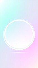 Fototapeta premium Pastel gradient background with glowing circle frame