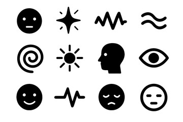Face profile happy emotional stressed anxious icon vector icons curious grid peaceful