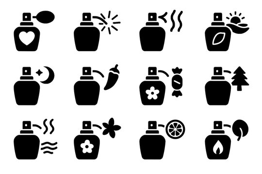 Perfume vector memory joy mood virtual burst night cozy icon woody alert