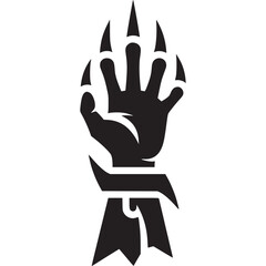 Creepy monster hand with claws isolated on white background, a spooky and frightening symbol of horror and the supernatural