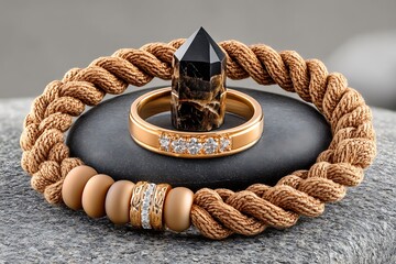 Fine textured rope necklace shine high resolution picture