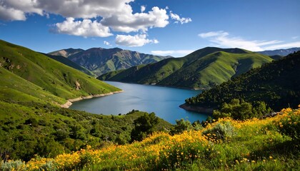 Scenic mountain lake vista