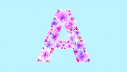 Floral Letter A with Pink Flowers.