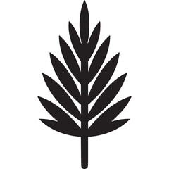Black leaf vector illustration isolated on white background for logo, emblem, or any graphic design purpose