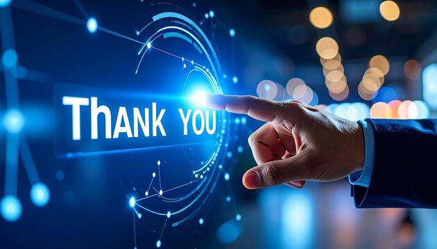 Hand Touching Thank You Digital.