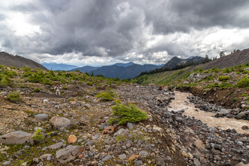 mountain landscape with clouds
