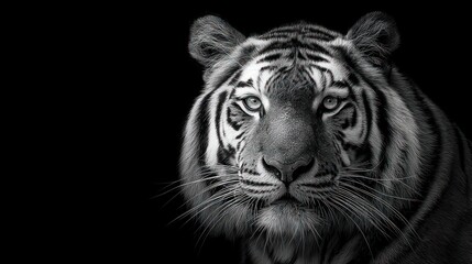 Obraz premium Majestic Bengal Tiger in Monochrome