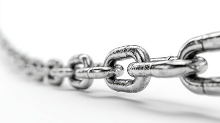 Obraz premium Premium photo of strong metal chain links forming a protective barrier on white , digital security, steel.