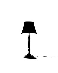 Silhouette of a vintage table lamp, a simple and elegant design for home interior decoration and creative artistic expression vector art drawing