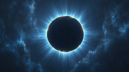 Cosmic eclipse in swirling nebulae