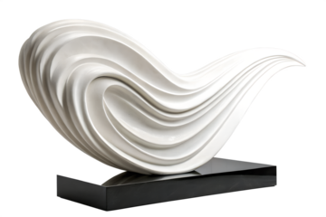 Modern Abstract White Sculpture Fluid Form & Elegant Design