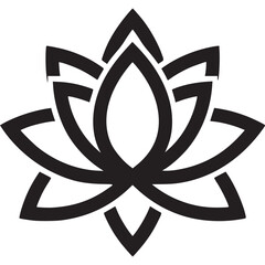 Abstract lotus flower shape geometric symbol vector design icon isolated on white background