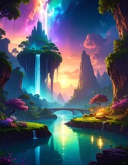 Magical, vibrant landscape