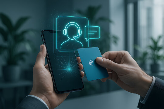 Contactless chat payment concept with smartphone and card | Conceito de pagamento chat sem contacto com smartphone e cartão