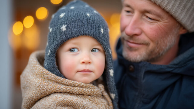 Enchanting family moment: father and toddler in magical wizard costume