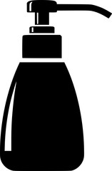 Fototapeta premium Black silhouette of a liquid soap dispenser bottle with pump system vector illustration