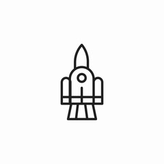 rocket fly icon sign vector