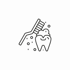scrubbing molar icon sign vector