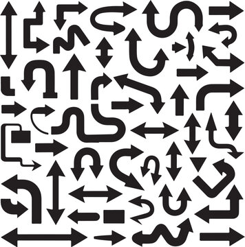 Minimal Direction Arrows Vector Set  Modern UI Navigation, Road Sign, Map Path, and Digital Interface Use  Premium Clean Design