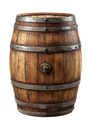 Fototapeta premium Aged wooden barrel with metal bands