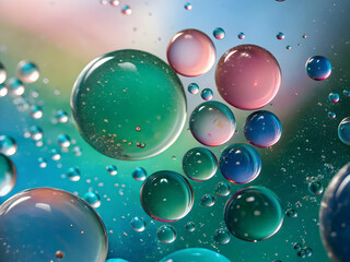 Colorful Abstract Bubbles and Droplets water liquid