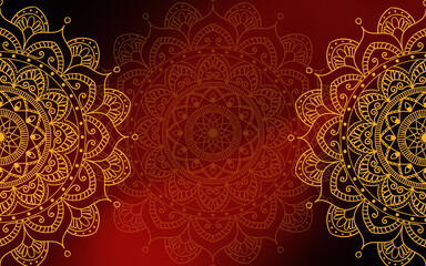 Banner with round ornament. Circle elements card. Vintage decorative pattern. Hand drawn. Vector illustration.
