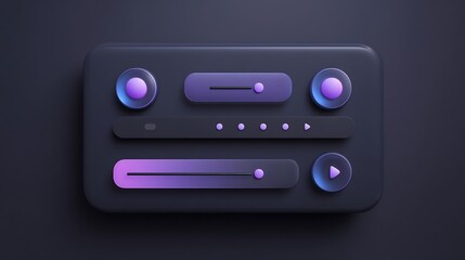 Dark Mode UI Music Player Interface Design.