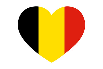 Belgium heart flag vector- Belgium flag in heart shape Symbol of Love and Patriotism