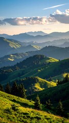 Fototapeta premium Scenic mountain vista at sunset