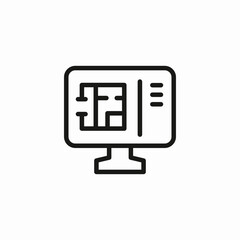 computer house plan icon sign vector
