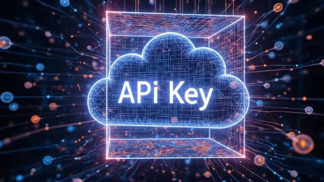 Dynamic API Key Cloud Concept: Data Security and Technology Visualization