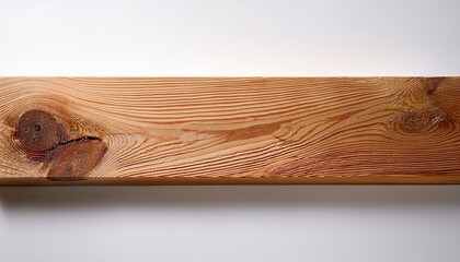 wooden beam on a white background close up