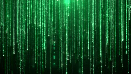 green matrix effect digital rain falling data stream background