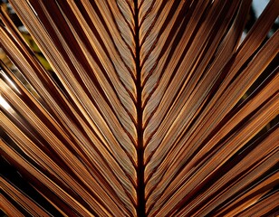 Obraz premium close up texture of a dried palm tree leaf on a natural background
