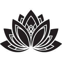 Lotus flower vector logo design isolated on white background, a symbol of peace, harmony, and balance, perfect for spa, yoga, or meditation brand