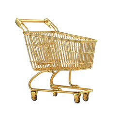 a golden shopping cart, jpeg, png, transparent