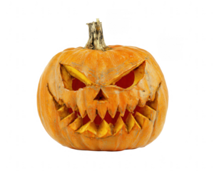 Halloween pumpkin with a carved face, jpeg, png, transparent