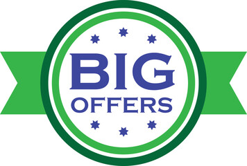 Big Offers Seal Typography Vector design
