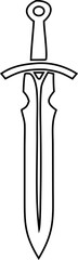 Sword outline vector logo design, ideal for defense, honor, and warrior-inspired branding projects.