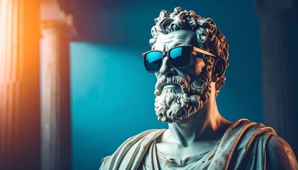 Ancient bust in sunglasses