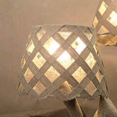 Lampshade with diamond-shaped pattern