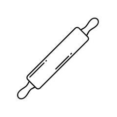 Rolling pin with handle outline drawing for cooking and baking preparation