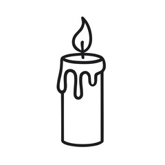 Outline of a Lit Candle with Wax Dripping Down the Sides