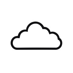 Outline Cloud Depiction on White Background for Simple Data Storage Representation
