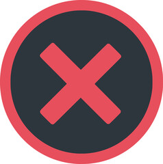 Obraz premium Cancel symbol within a clean circle PNG isolated transparent background. Red Cancel icon, rejection vector, disapproval symbol