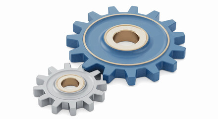 Interlocking gears mechanism concept vector illustration.