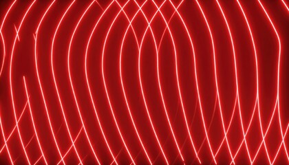 Speed of light represented by glowing red neon wave lines in dark 3D