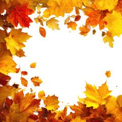 Autumn leaves frame with black hole