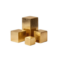 Four gold-leaf cubes stacked